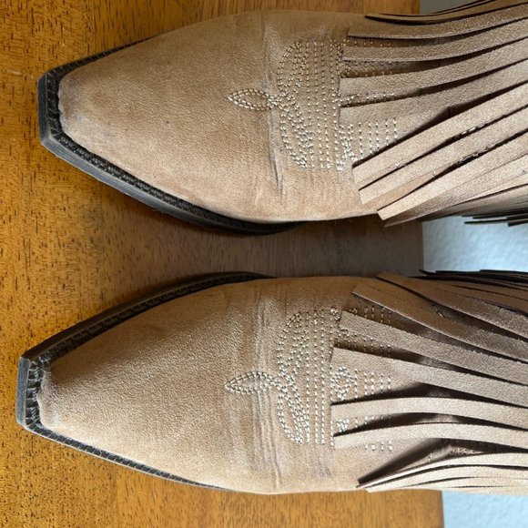 Dingo Western Boots Cassidy Fringe Star Cowboy Tan - Picture 5 of 6